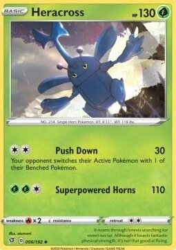 Колекційна карта Pokemon Heracross (Rcl 6) 6/192 Foteleamo від компанії Euromarka - фото 1