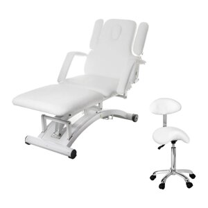Set Divine Electric Massage Bed - білий + стілець -sow Relaxy з спиною - білий {2