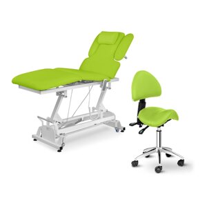 Набір масажного ліжка Physa Nantes Light Green + стілець відсортовано Berlin зі задньою - світло -зеленим Physa (
