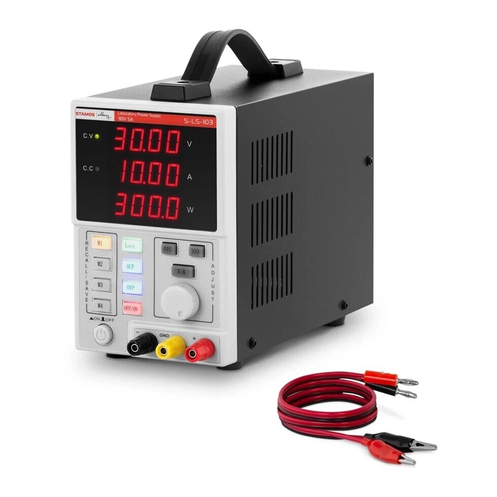 Лабораторне джерело живлення - 0-30 в - 0-10 dk - 300 w - 4 місця пам'яті - 4 -Digit світлодіодний дисплей ( -) від компанії Euromarka - фото 1