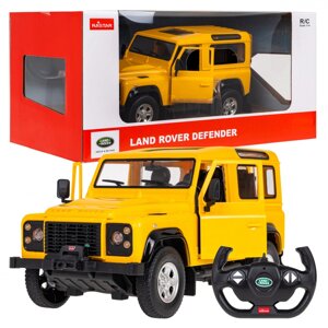 Land Rover Defender жовтий RASTAR модель 1:14 Автомобіль з дистанційним керуванням + пульт 2,4 ГГц + двері,