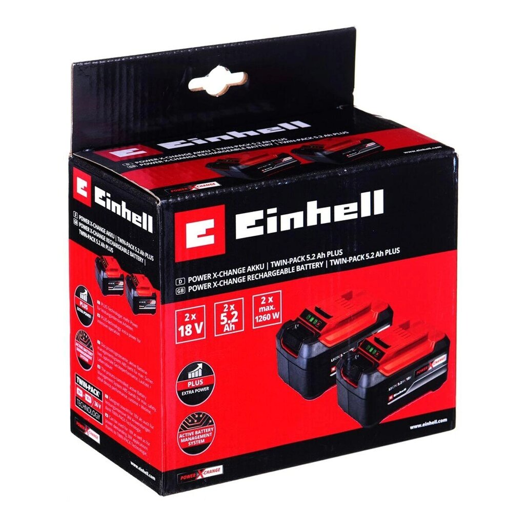 Літієва батарея Einhell Pxc-Twinpack 5,2 А·год, 18 В (2 шт.) від компанії Euromarka - фото 1