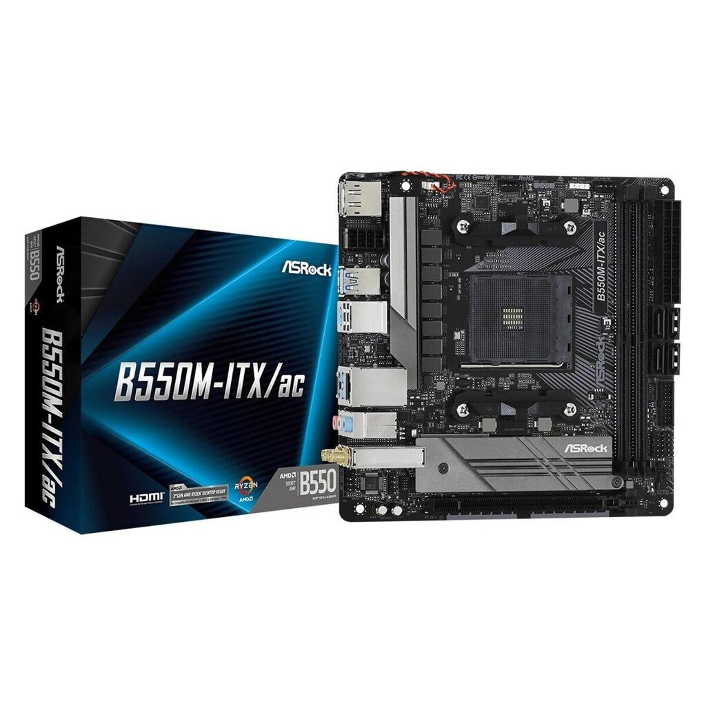 Материнська плата Asrock B550M-Itx/Ac Amd B550 Amd Amd Am4 від компанії Euromarka - фото 1