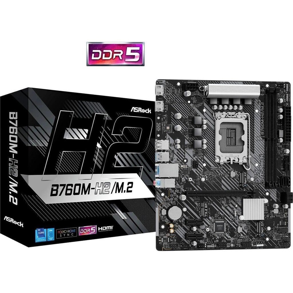 Материнська плата Asrock B760M-H2/M. 2 Lga 1700 Intel B760 від компанії Euromarka - фото 1