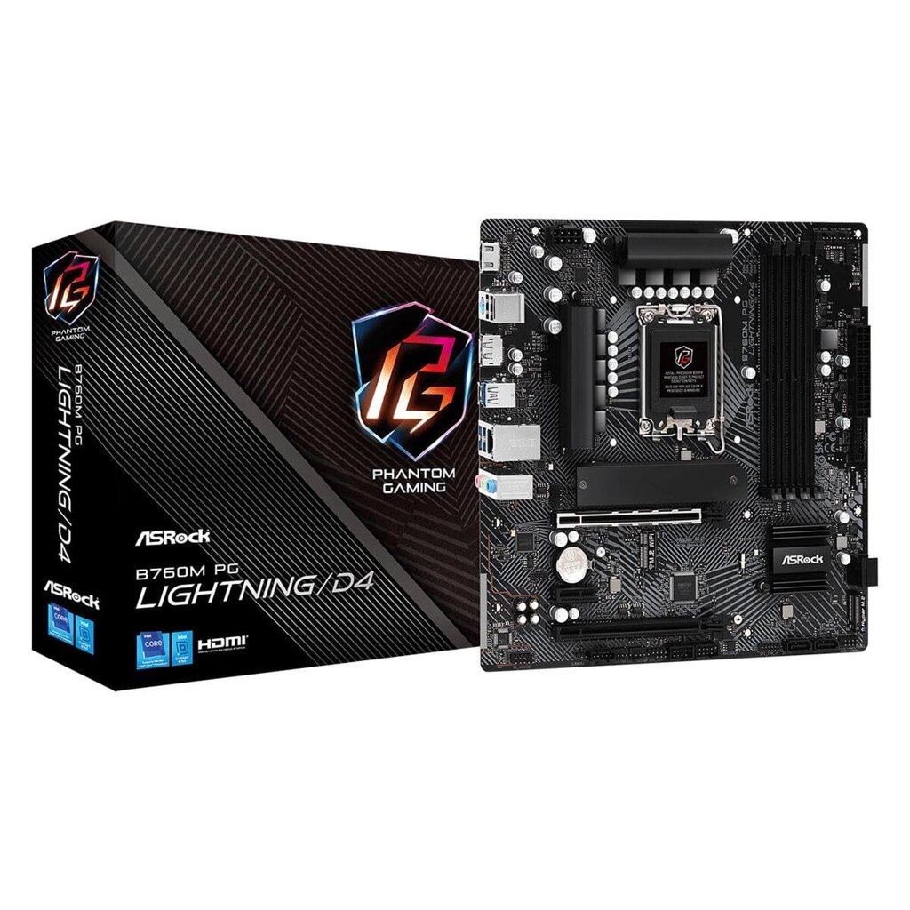 Материнська плата Asrock B760M Pg Lightning/D4 Intel B760 Lga 1700 від компанії Euromarka - фото 1