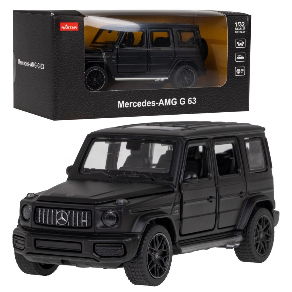 Mercedes-AMG G 63 чорний RASTAR модель 1:32 Металевий корпус + елементи, що відкриваються вручну від компанії Euromarka - фото 1