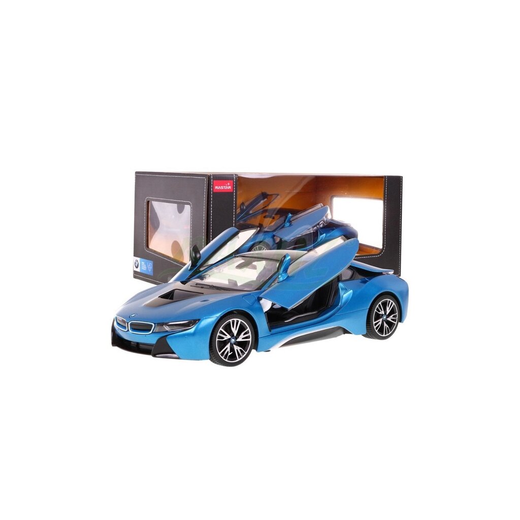 Модель BMW i8 blue RASTAR 1:14 Автомобіль з дистанційним керуванням + пульт 2,4 ГГц від компанії Euromarka - фото 1