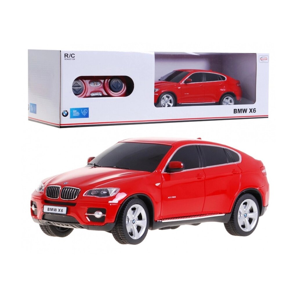 Модель BMW X6 red RASTAR 1:24 Позашляховик з дистанційним керуванням + пульт дистанційного керування від компанії Euromarka - фото 1