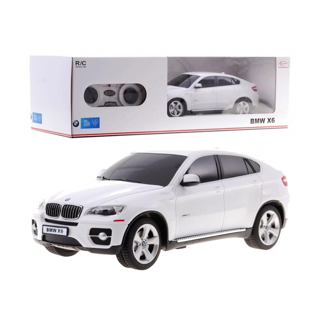 Модель BMW X6 white RASTAR 1:24 Позашляховик з дистанційним керуванням + пульт дистанційного керування від компанії Euromarka - фото 1