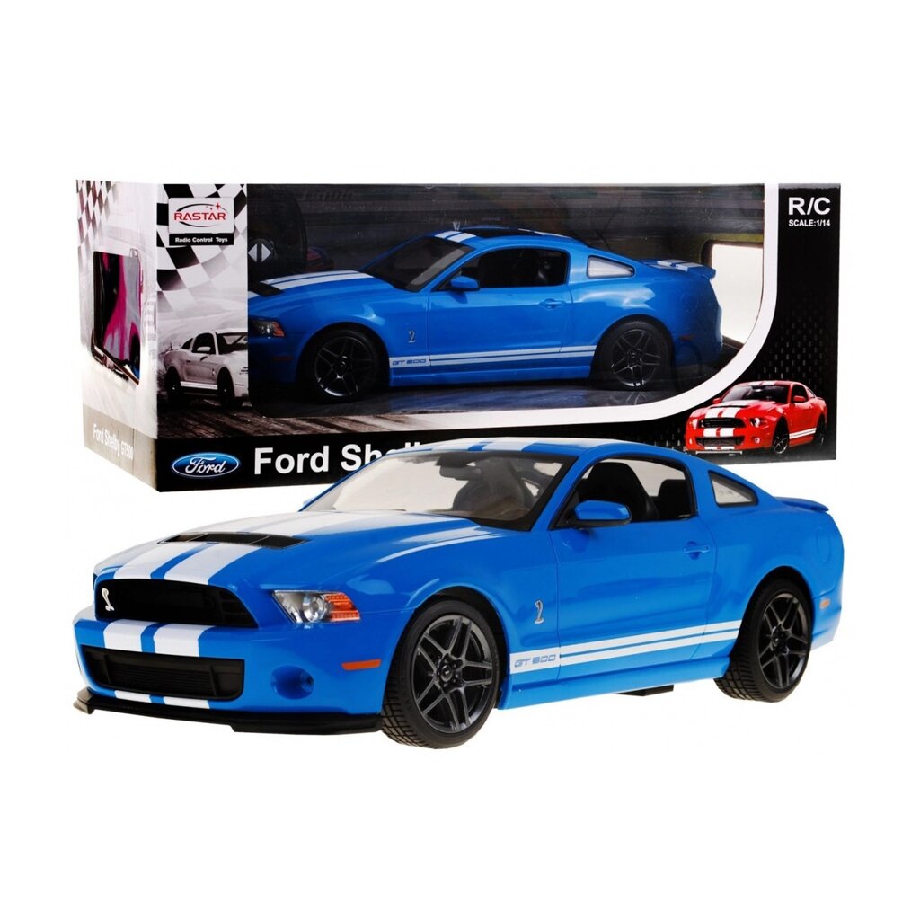 Модель Ford Shelby Mustang GT500 blue RASTAR 1:14 Автомобіль з дистанційним керуванням + пульт від компанії Euromarka - фото 1