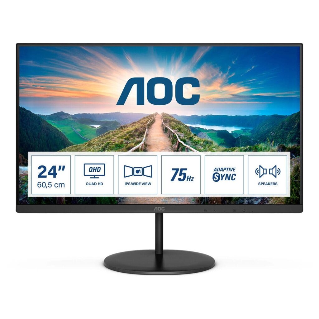 Монітор Aoc Q24V4Ea Ips Led 23,8" РК-дисплей без мерехтіння від компанії Euromarka - фото 1