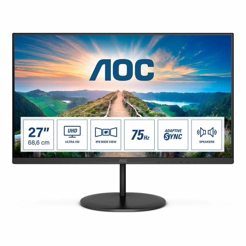 Монітор Aoc U27V4Ea 27 дюймів, світлодіодний Ips, без мерехтіння, 60 Гц, 50–60 Гц від компанії Euromarka - фото 1