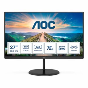 Монітор Aoc U27V4Ea 27 дюймів, світлодіодний Ips, без мерехтіння, 60 Гц, 50–60 Гц