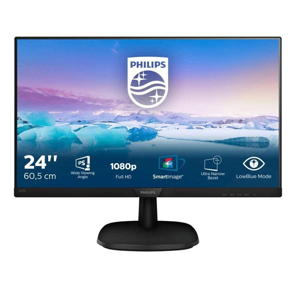 Монітор Philips 243V7Qjabf/00 23,8" Led Ips РК без мерехтіння 50-60 Гц від компанії Euromarka - фото 1