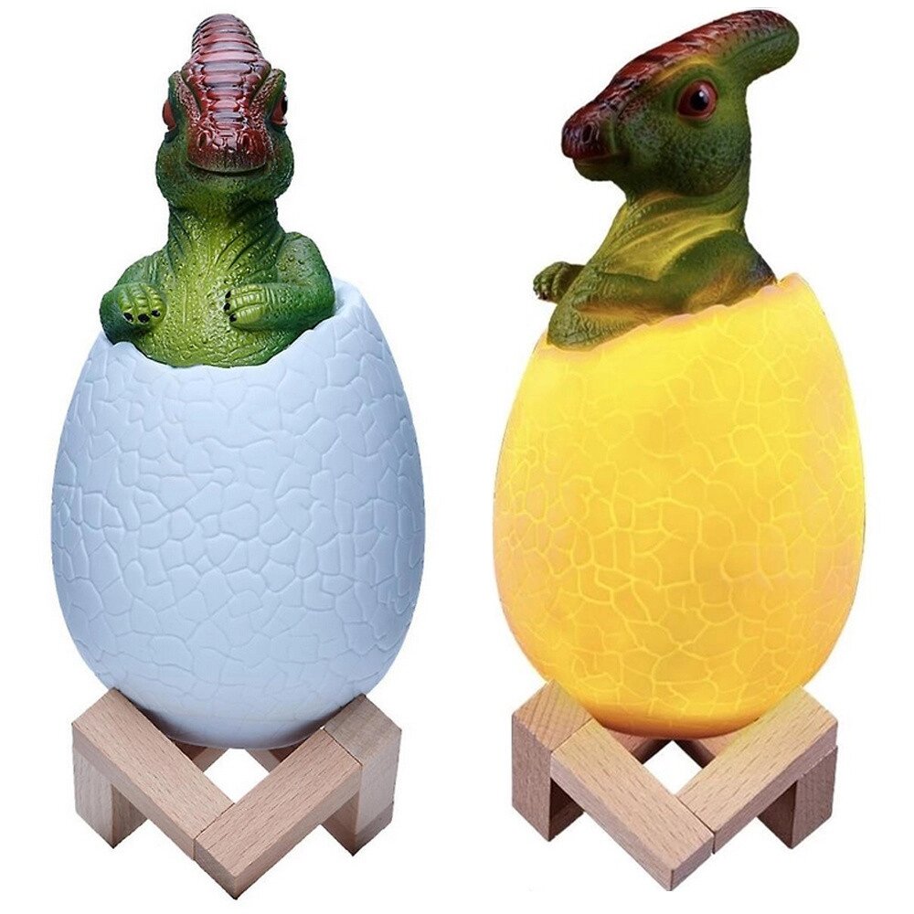 Нічник із яйцем динозавра, RGB, світлодіодне світне яйце для дітей від компанії Euromarka - фото 1