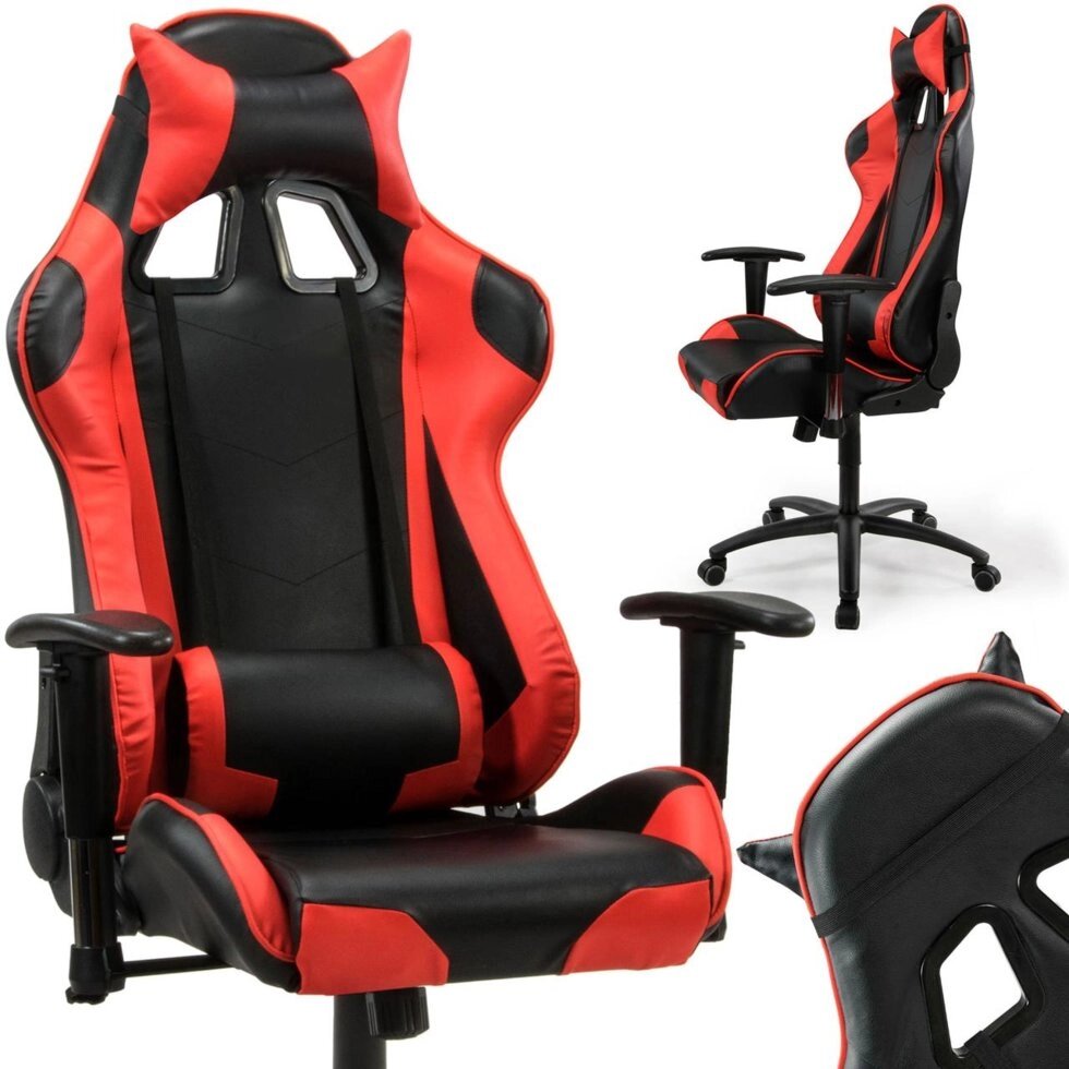 Офісне крісло для геймера Sofotel Inferno чорно-червоне від компанії Euromarka - фото 1
