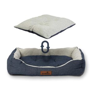 Ліжко для кішок, манеж 61х50см розмір М, з двокольорового подушкою