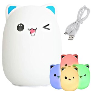 Нічник для дітей led Cat Kitty RGB Touch 24084