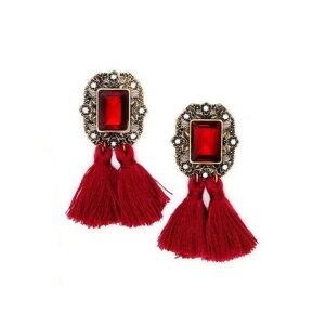 Сережки з китицями Crystal Gothic Red K637Cze