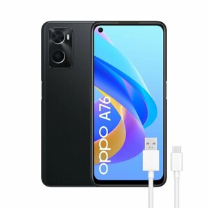 Смартфони Oppo A76 Black 6,56 дюйма, 1 ТБ, 128 ГБ, восьмиядерний процесор, 4 ГБ оперативної пам'яті