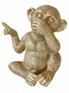 Мавпа Figurine Monkey Gold з повідомленням Я не кажу Статуетка Бренд Європи