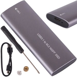 Корпус адаптера для диска Кишеня M. 2 SATA NGFF USB 3.1 USB Type-C 2230-2280 мм
