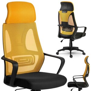 Крісло офісне мікро-сітка прага - жовте