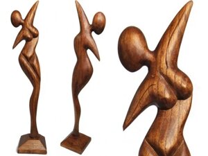Скульптура 100см Чуттєва жінка Дерев'яний Дерево Статуетка Бренд Європи