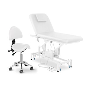 Комплект Массажный стол Physa Lyon White + кресло-седло Berlin со спинкой - белый Physa (-)