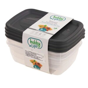 Квадратний контейнер для їжі 0.3 l lunchbox clip HOB021014