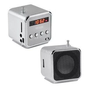 Міні динамік радіо usb mp3 срібний ZS21A