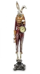 Висока елегантна статуетка кролика з малюнком годин Статуетка Бренд Європи