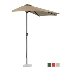 Полукруглый садовый зонт - 270 x 135 см - бежевый Uniprodo (-)