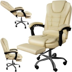Офісний стілець із підставкою для ніг — Малатек білий 23287