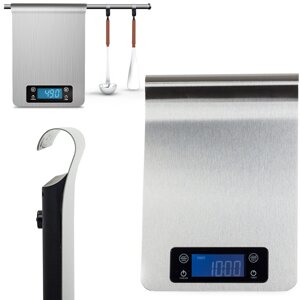 Електронні кухонні ваги з плоским сталевим РК-дисплеєм 5 кг 17098
