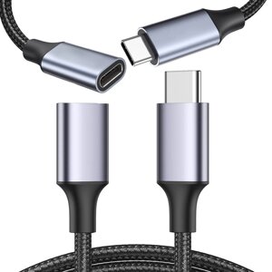 Подовжений кабель Подовжувальний адаптер USB-C, плетений подовжувальний кабель, 2 м