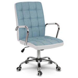 Текстильний офісний стілець Benton біло-блакитний