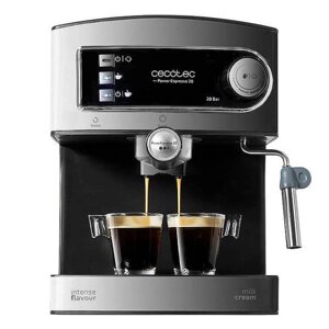 Еспресо-машина Cecotec Power Espresso 20 1,5 л, 850 Вт, чорна неіржавка сталь