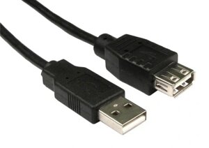 Подовжувач usb 2.0 2 м без фільтра чорний Aptel KP1