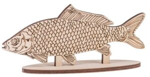 Дерев'яні рибні риби на стенді орнамент. Figurine Статуетка Бренд Європи