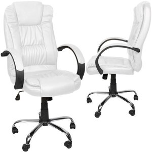 Офісний стілець, екошкіра — білий, Malatec 23240