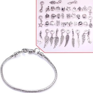 Біжутерія Браслет Pandora Пандора і 40 металевих підвісок шармів DIY Тип 4 Польща
