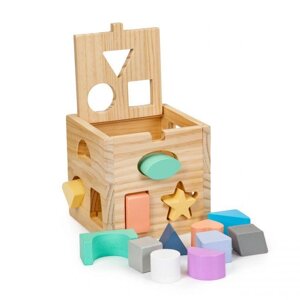 Розвивальні дерев'яні кубики-сортувальниці Ecotoys