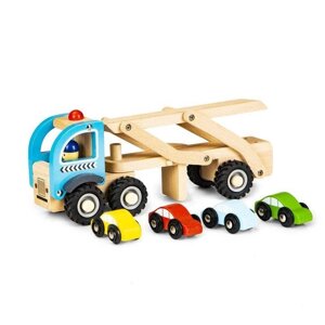 Дерев'яний іграшковий вантажівка евакуатор 4 автомобільні ресори Польща