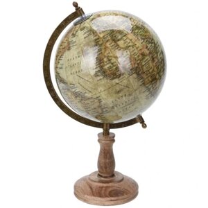 Декоративний глобус карта світу бежевий 38см ретро Статуетка Бренд Європи