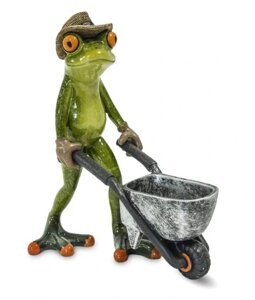 Figurine жаба садівник солом'яний колесо Статуетка Бренд Європи