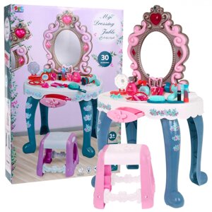 Інтерактивний туалетний столик із дзеркалом і табуреткою для дівчаток 3+ Світло та звук 22 шт.