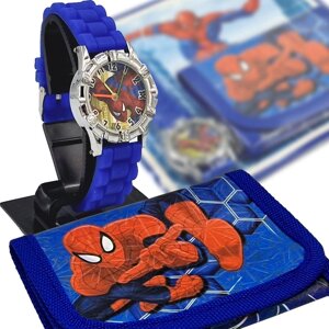 Гаманець Людина-павук + комплект годинника ZEGARKI_wks ZEGAR_PORTF_SPIDERMAN GRANAT