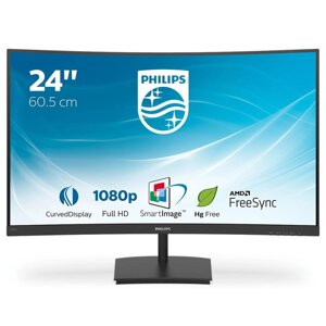 Монітор Philips 241E1Sc/00 23,6" FHD Led 23,6" Led Va РК-дисплей із технологією Freesync, без мерехтіння, 75 Гц