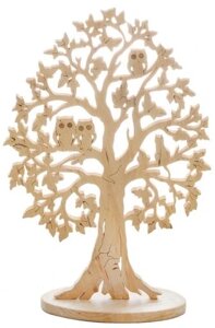 Дерев'яне дерево Дерев'яне Прикраса Сови 30см Статуетка Бренд Європи